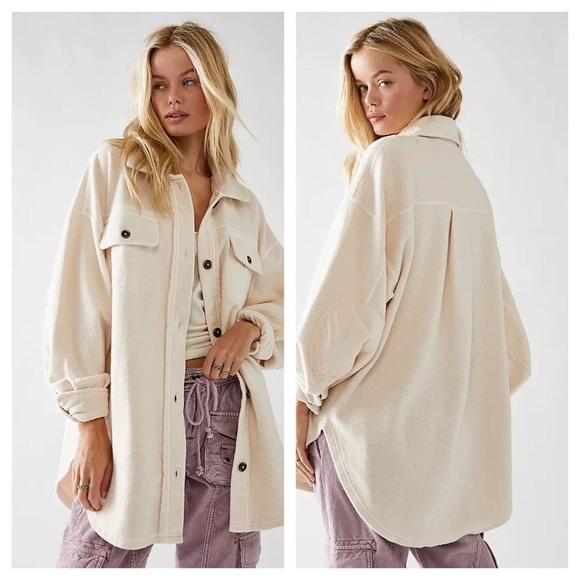 Free People Jackets & Blazers - Free People Ruby Shirt Jacket in Champagne Medium